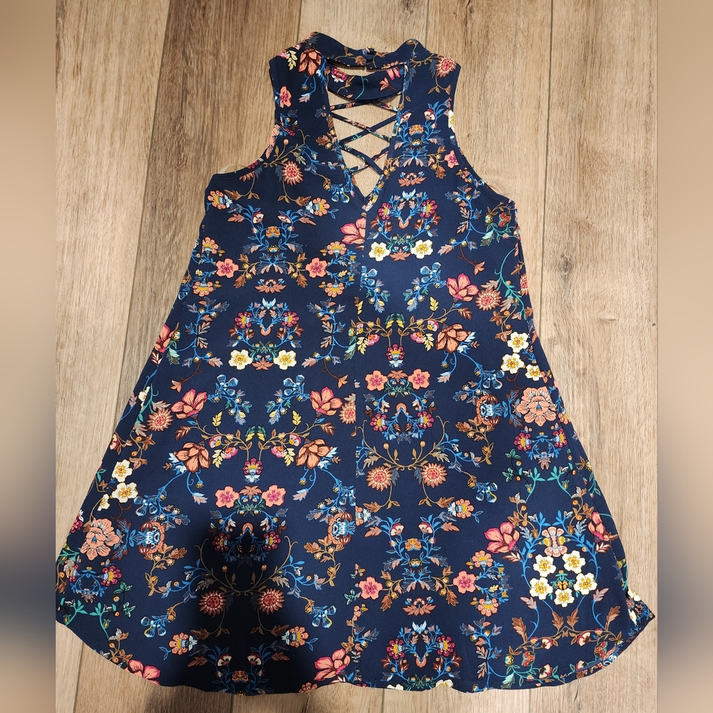 Francesca's Miami | High-Neck Floral Dress | size S - Picture 2 of 3